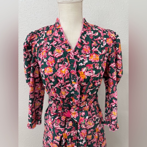 Diane von Furstenberg Floral Print Midi Length Dress Size S(6) - Picture 4 of 14